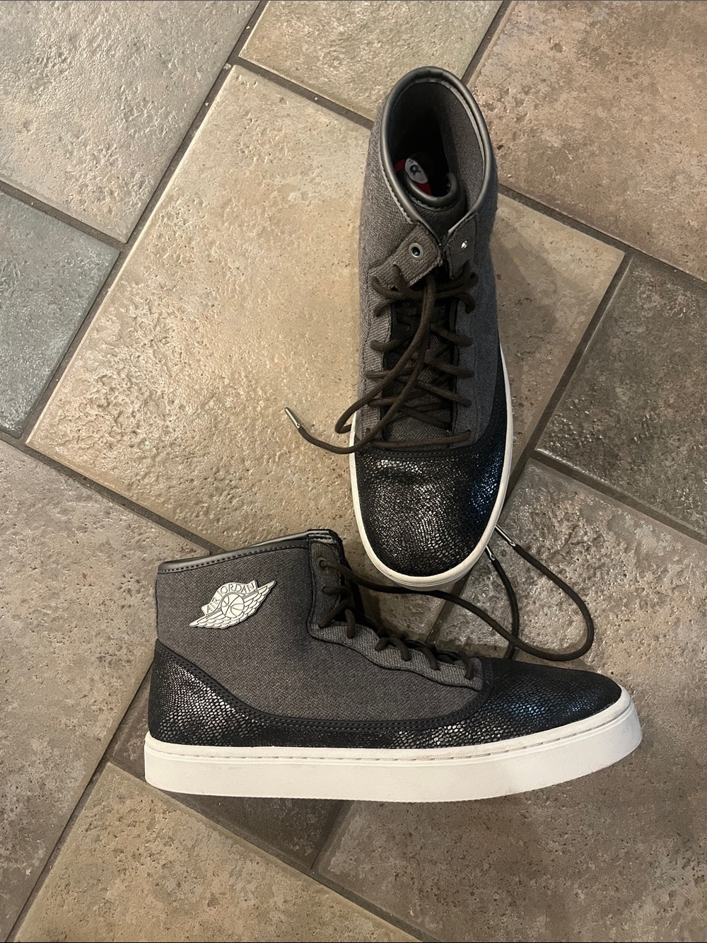Nike Air Jordan Men's High-Top Sneakers in Dark Gray and Black